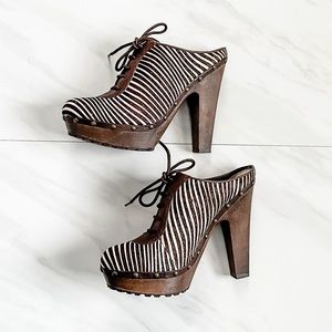 NWT Sam Edelman Faye Zebra Platform Mules
